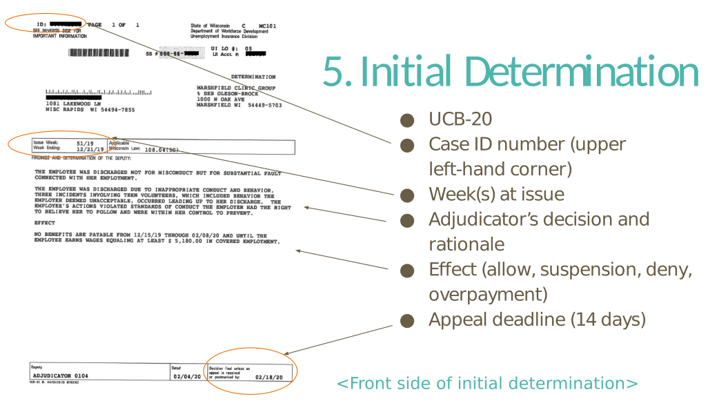 Initial Determination labeled