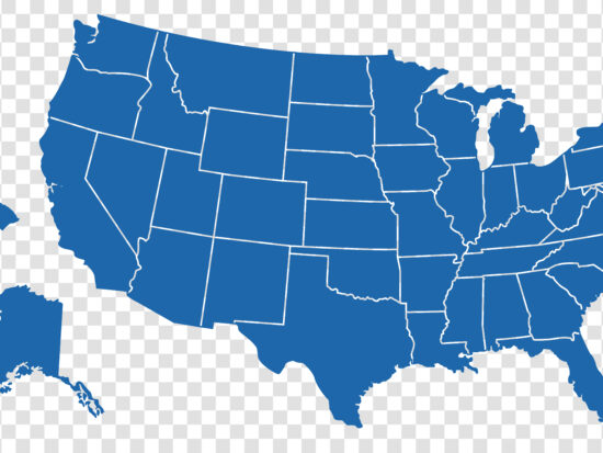 United States of America Map on Transparent Background. Vector EPS 10